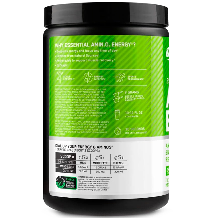 Aminoacizi Optimum Nutrition Essential Amino Energy Green Apple 270g photo 3