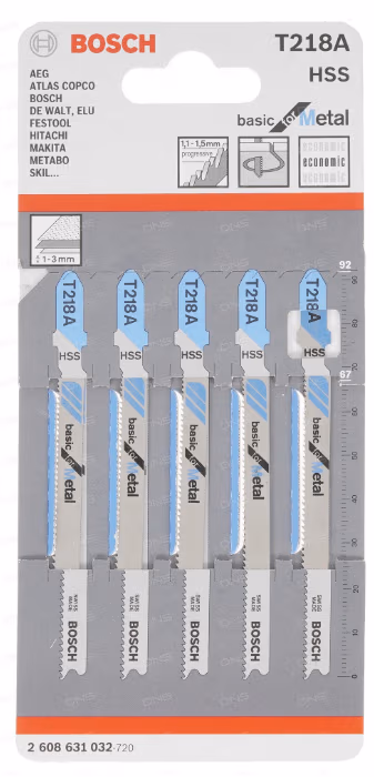 Set de panze de ferastrau pentru puzzle Bosch T 218 A / Basic for Metal , 2608631032
