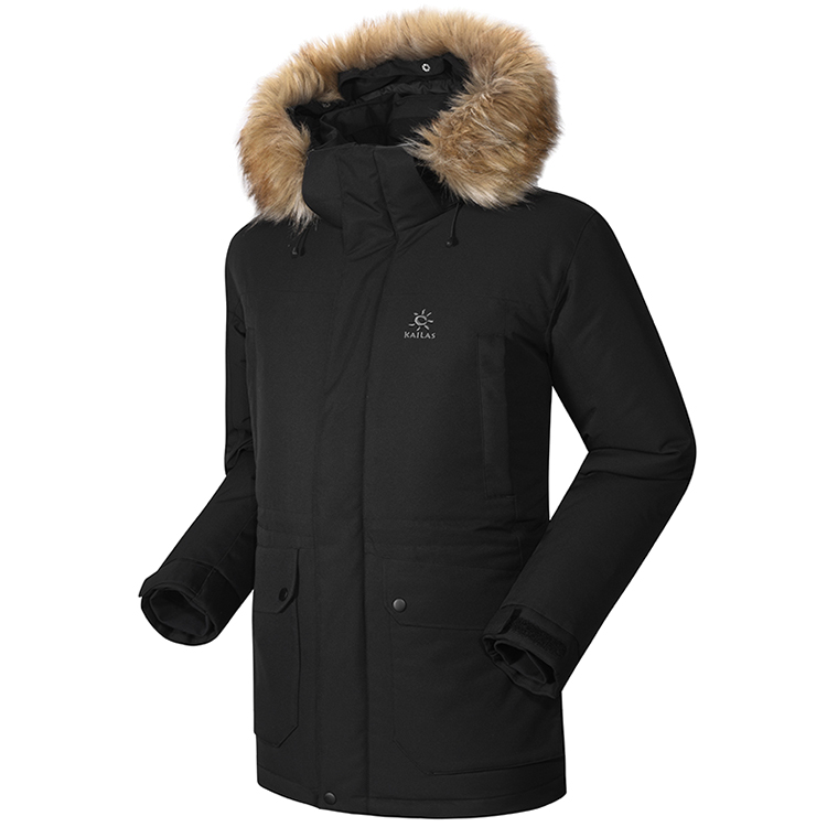 Geacă pt Barbati Kailas Long Thick Fur Down Jacket XL Negru photo 5