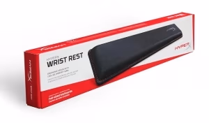 HYPERX Wrist Rest, Black, Cool gel memory foam, Stable, Anti-slip grip, Ergonomic design fits full-sized keyboards, Durable construction with anti-fray stitching, 457mm x 88mm x 22mm