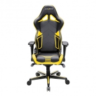 Gaming/Office Chair DXRacer Racing Pro GC-R131-NY-V2, Black/Yellow, Premium PU leather, max weight up to 150kg / height 165-195cm, Rocking Function, Recline 90°-135°, 4D Armrests, Head and Lumber cushions, Aluminium wheelbase, 3" PU Caster, W-26.1kg thumbnav 1