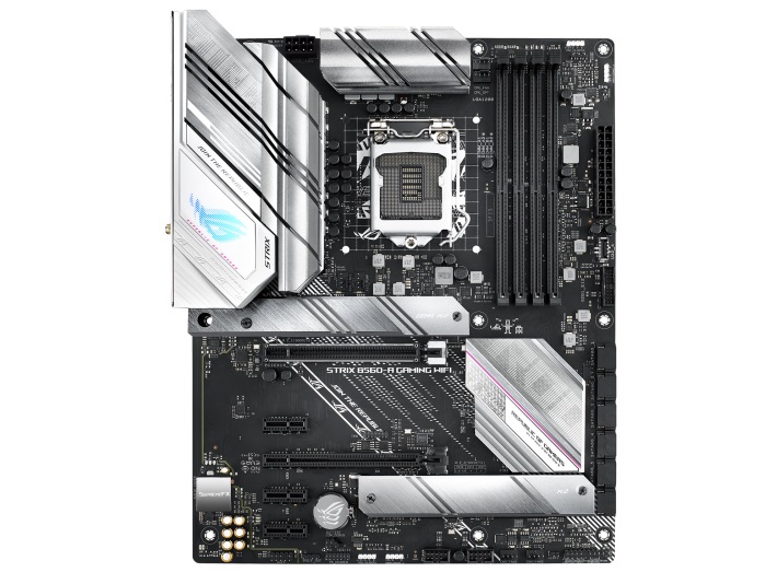 ASUS ROG STRIX B560-A GAMING WIFI, Socket 1200, Intel® B560 (11/10th Gen CPU), Dual 4xDDR4-5000, HDMI, DP, CPU iGPU, 2xPCIe X16 4.0, 6xSATA3, 3xPCIex1, 2xM.2 4.0, S1220A HDA, 2.5GbE LAN, WiFi6, 2xUSB3.2Gen2 TypeC+A, 5xUSB3.2, Aura Sync RGB, ATX photo 1