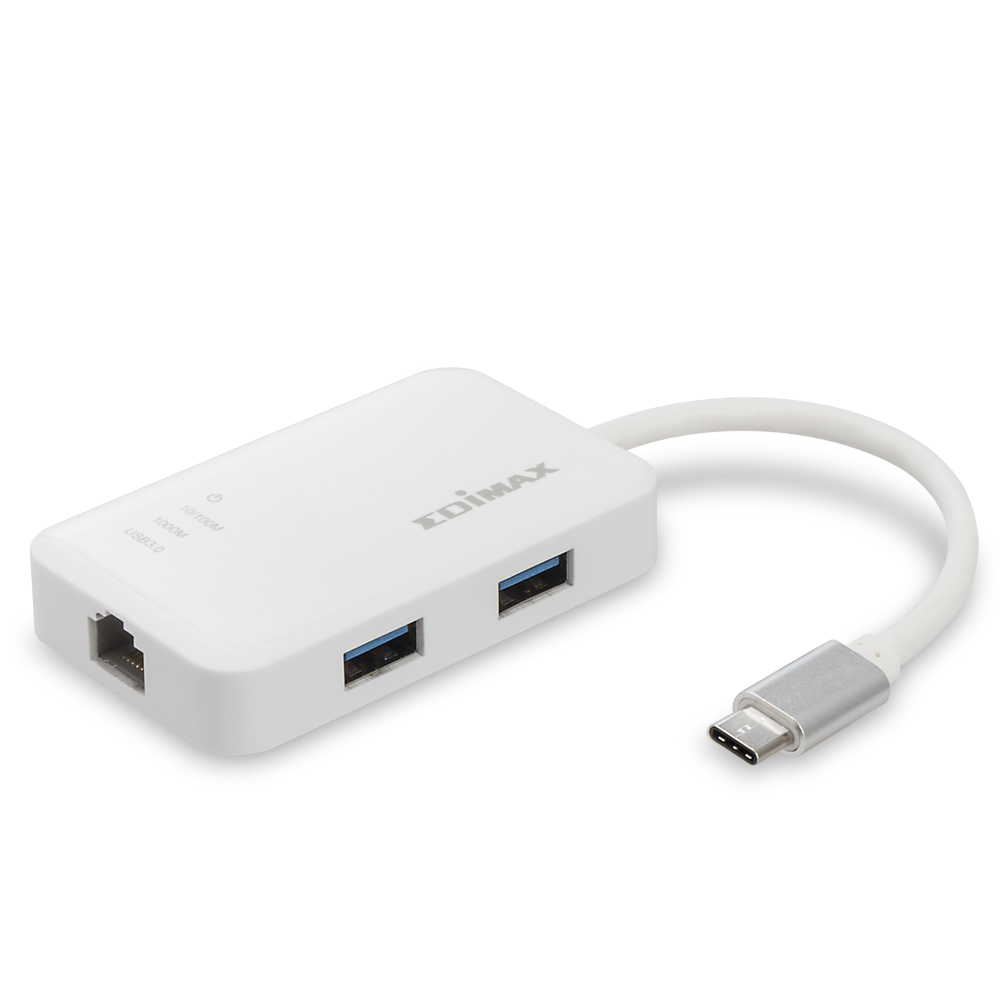 EDIMAX EU-4308, USB-C to Gigabit Ethernet + USB Hub, USB-C to RJ-45 LAN connector, 3xUSB3.0 photo 1