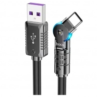 Cablu USB la USB-C HOCO “U118 Triumph” / 1.2m / Zinc alloy / 60W / up to 3A / Black