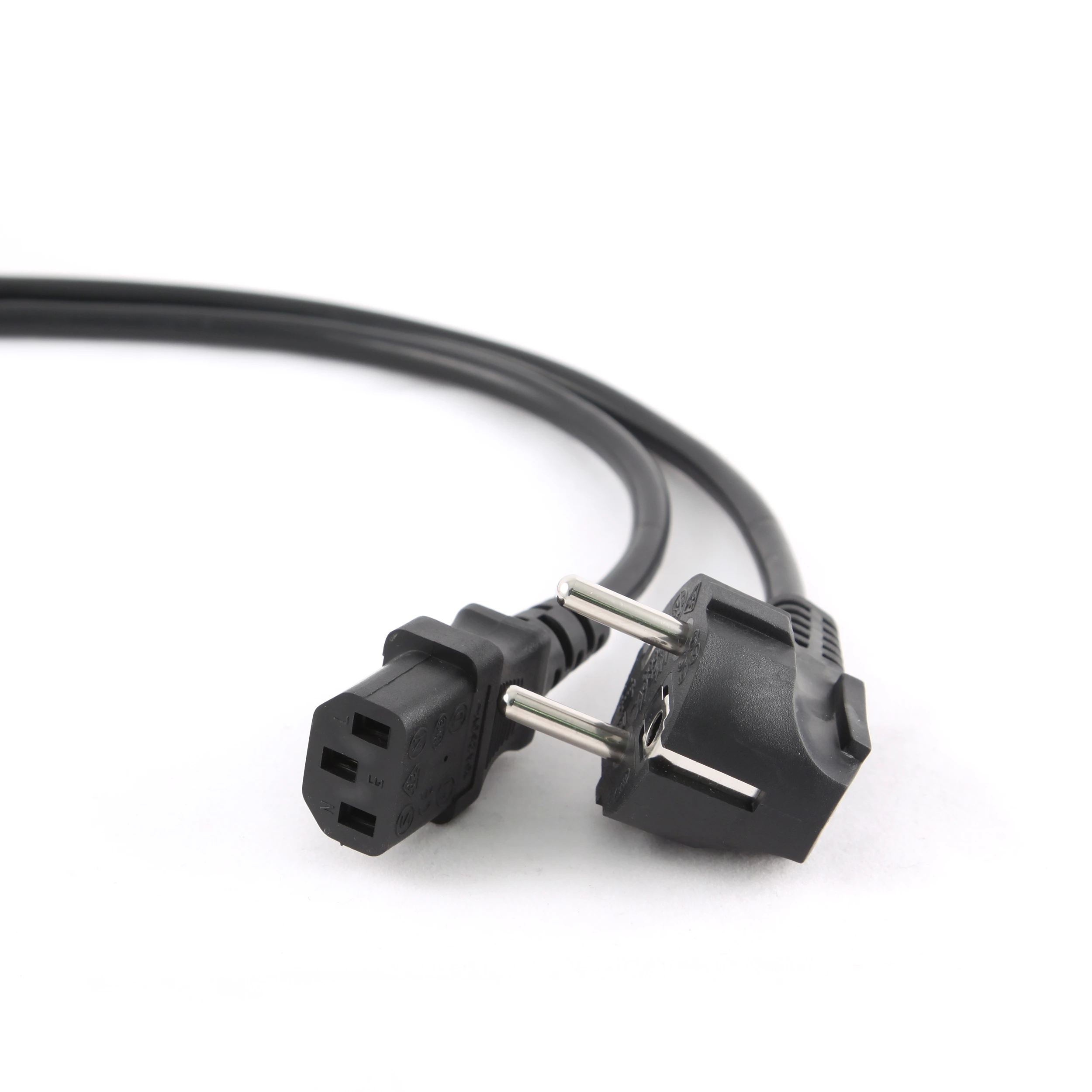 Power cord PC-186-VDE,  1.8 m, Schuko input and right angled C13 output, with VDE approval, Black