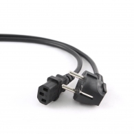 Power cord PC-186-VDE,  1.8 m, Schuko input and right angled C13 output, with VDE approval, Black thumbnav 1