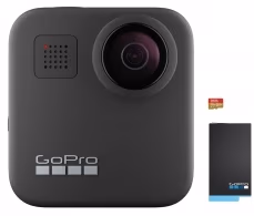 Action Camera GoPro MAX 360 footage, Photo-Video Resolutions:16.6MP/30FPS-5.6K30, 2xslow-motion, waterproof 5m,6x microphones Spherical audio, Max hyper smooth video,Live streaming,Time Lapse,PowerPano,GPS,Wi-Fi,Bluetooth,microSD,USB-C,1600mAh,154g