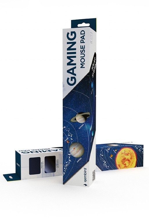Gembird Mouse pad MP-SOLARSYSTEM-XL-01 COSMOS, Gaming, Extra wide pad surface size 350 x 900 mm, Material: natural rubber foam + fabric, Black photo 4