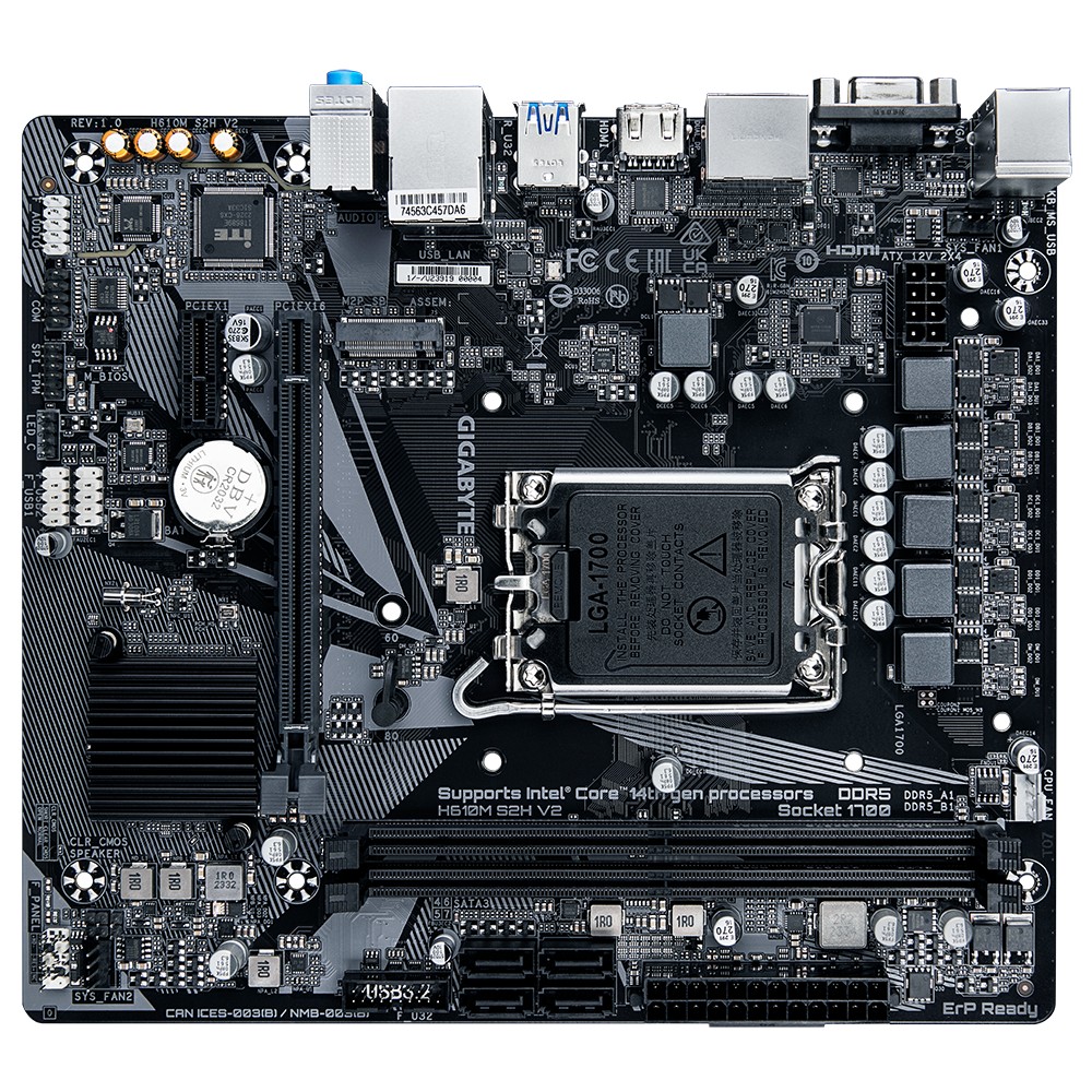 Материнская плата GIGABYTE H610M S2H V2/ 1700/ H610/ DDR5/ mATX photo 3