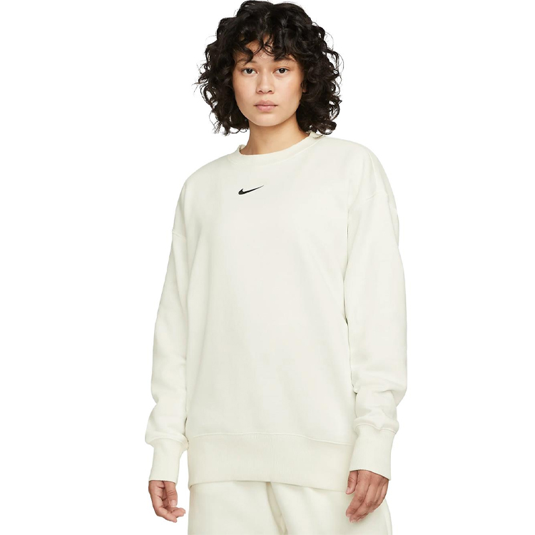Hanorac Nike W NSW STYLE FLC CREW OS L Bej Femei photo 3