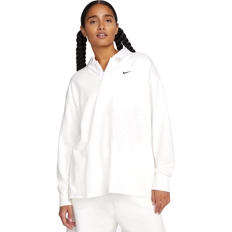 Hanorac Nike W NSW ESSNTL OS LS POLO S Alb Femei photo 1 Hanorac Nike W NSW ESSNTL OS LS POLO S Alb Femei photo 1