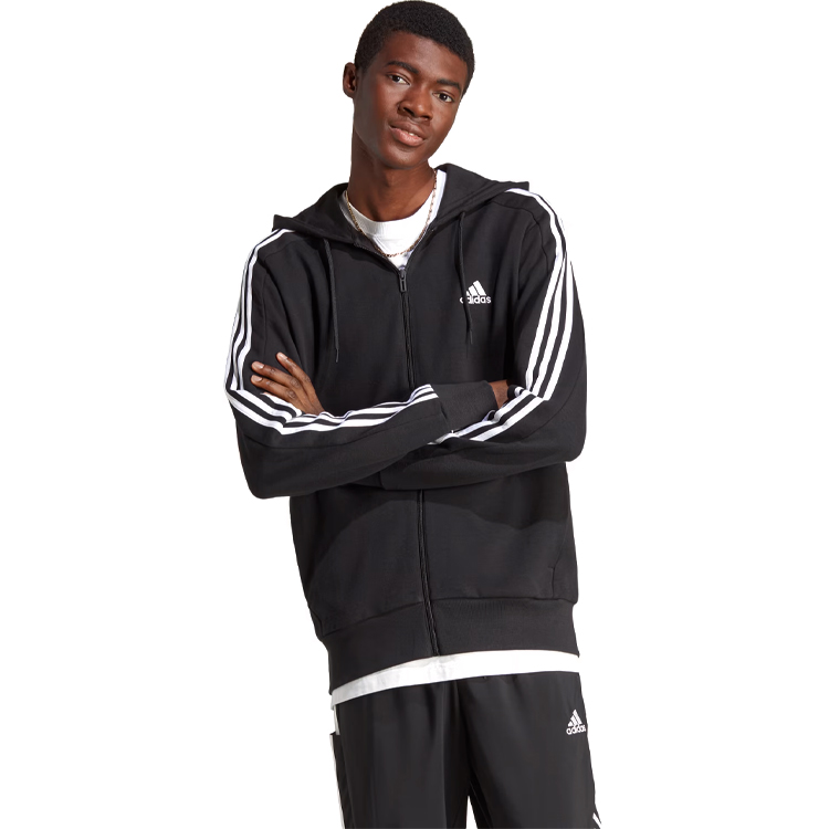 Мужская Толстовка Adidas M 3S FT FZ HD S Черный photo 4