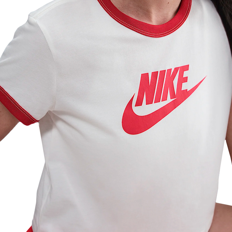 Tricou Nike W NSW SS RINGER TEE VNTG RUN XL Alb-rosu Femei photo 2