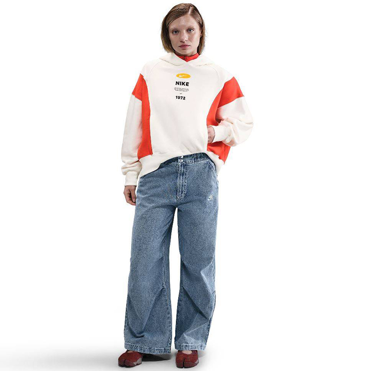 Jacheta Nike W NSW PHNX FLC REMIX OOS HDY S Bej Femei photo 5