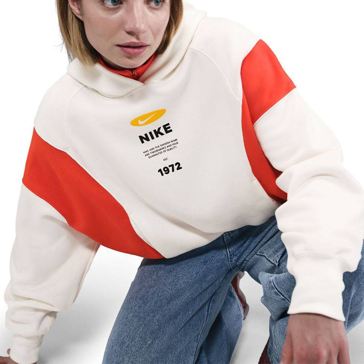 Jacheta Nike W NSW PHNX FLC REMIX OOS HDY S Bej Femei photo 7