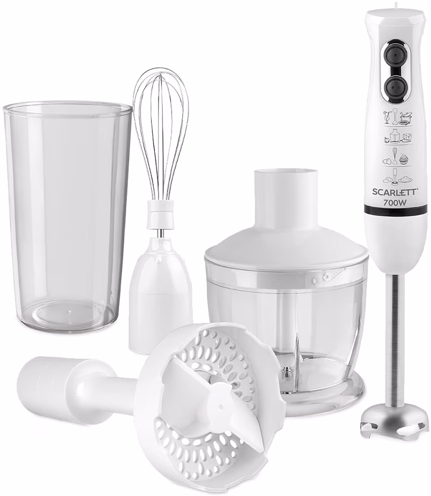 Blender Scarlett SCHB42M33, 600 ml, 700 W, 2 trepte viteza, Alb