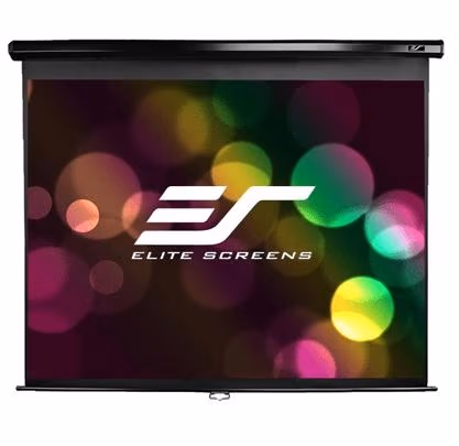 Elite Screens 100" (16:9) 221 x 125 cm, Manual Projection Screen, Pull Down, Black 
