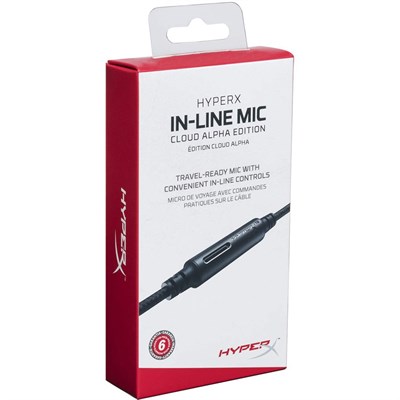 HYPERX In-Line Mic Cloud Alpha Edition, Compatible with Cloud Alpha, Single button for calls and media controls, Flexible Braided Cable photo 1