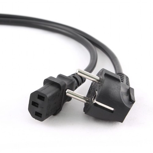 Power cord PC-186-VDE-10M, 10m, Schuko input and right angled C13 output, with VDE approval, Black
