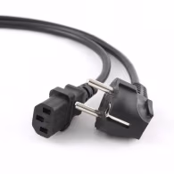 Power cord PC-186-VDE-10M, 10m, Schuko input and right angled C13 output, with VDE approval, Black