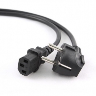 Power cord PC-186-VDE-10M, 10m, Schuko input and right angled C13 output, with VDE approval, Black thumbnav 1