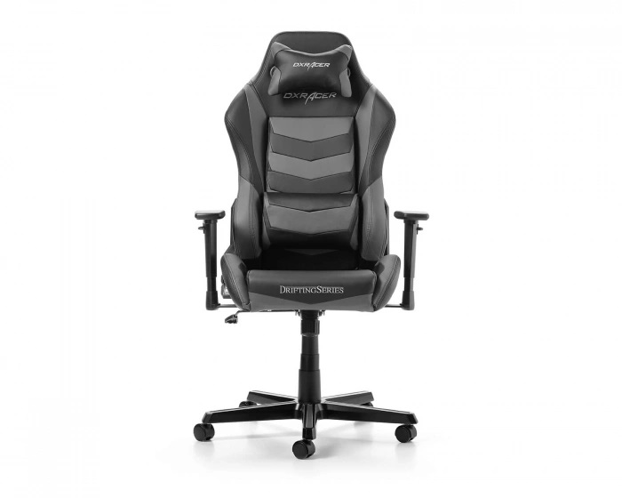 Gaming/Office Chair DXRacer Drifting GC-D166-NG-M3, Black/Grey, Premium PU leather, max weight up to 150kg / height 145-175cm, Recline 90°-135°, 3D Armrests, Head and Lumber cushions, Aluminium wheelbase, 2" PU Caster, W-23.5kg photo 1
