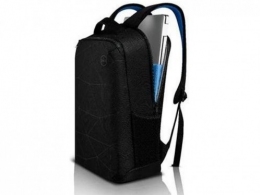 15.6'' NB Backpack - Dell Essential Backpack , Water bottle holder, water resistant, zippered front pocket, reflective elements, foam padded laptop compartment, Black reflective printing (E51520P). thumbnav 4