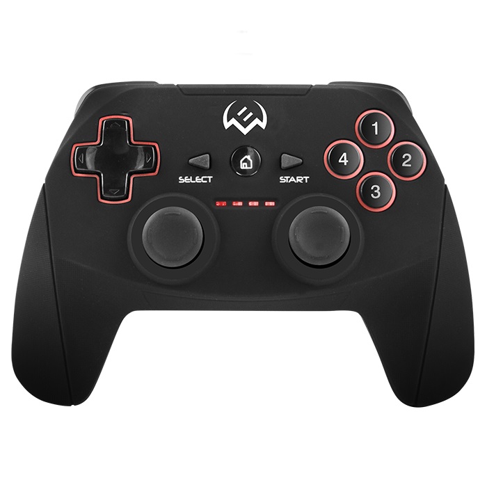 SVEN GC-2040 Wireless Gamepad, X-Input and Direct-Input modes support, 4 axes, D-Pad, 2 mini joysticks and 11 buttons, USB, Black photo 1