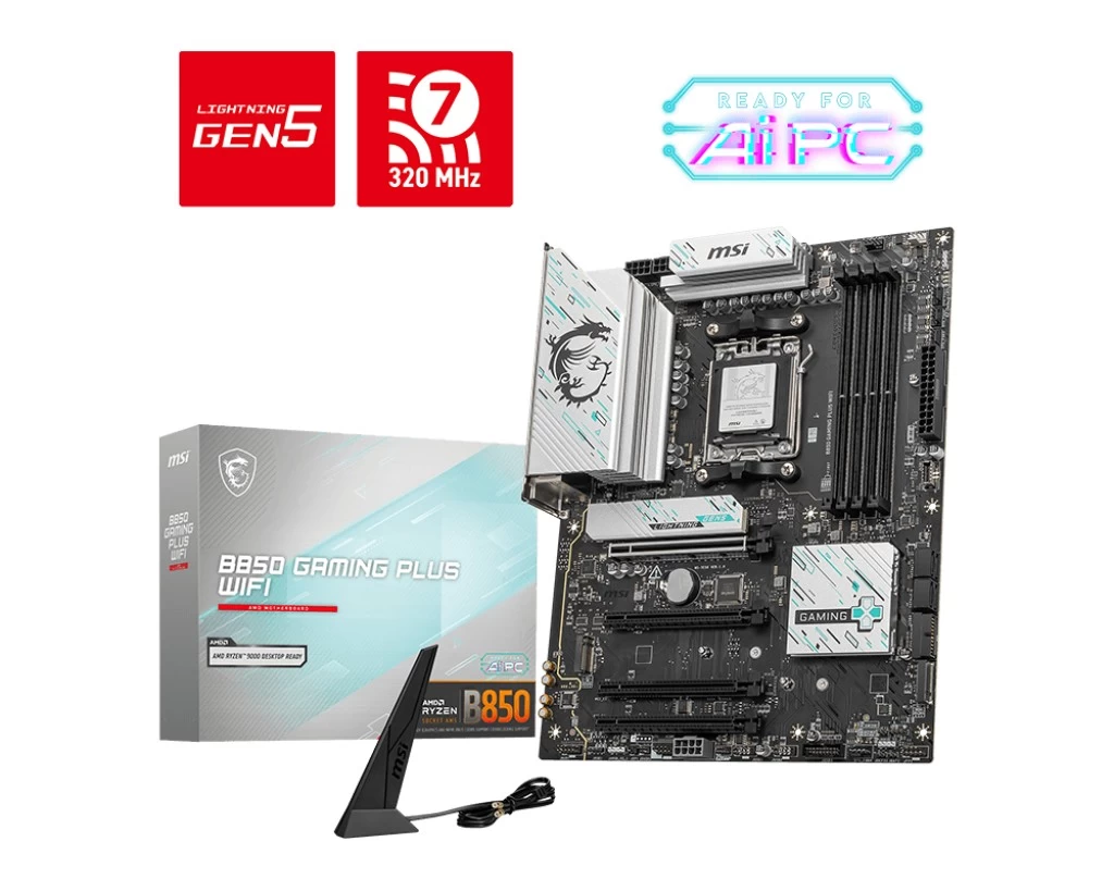 Placa de baza MSI B850 GAMING PLUS WIFI / AM5 / B850 / DDR5 / ATX