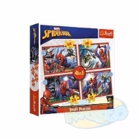 Trefl 34384 Puzzle 4In1 The Heroic Spiderman