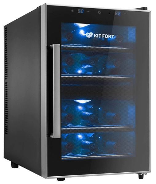 Винный холодильник Kitfort  KT-2405, 12 бутылок, 51 см, B, Черный