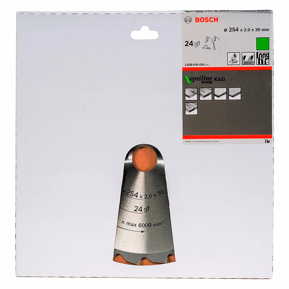 Panze de ferastrau circular Bosch OPTILINE (254x30mm; 24T) 2608640434 