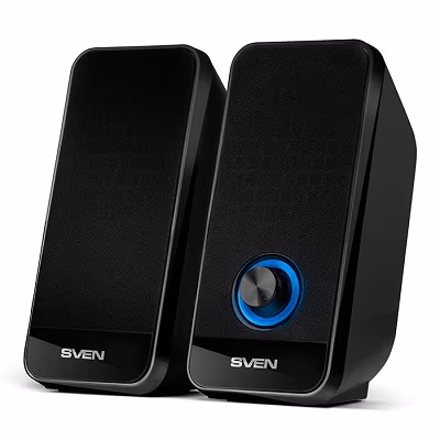 SVEN 320 Black (USB),  2.0 / 2x3W RMS, Volume control, USB power supply, Black