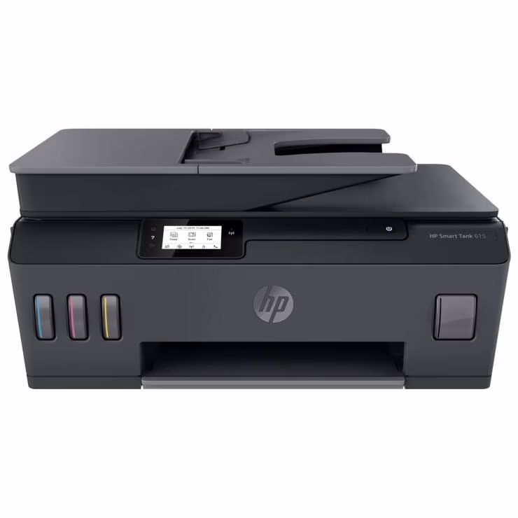 MFD CISS HP Smart Tank 615 Wireless, Black/Gray, A4, ADF 35p, FAX, up to 11ppm/5ppm black/color, up to 4800x1200 dpi, Up to 800 p/m, 800Mhz, 256 Mb, 7 segment LCD, Hi-Speed USB 2.0, Wi-Fi, Bluetooth LE, (3*GT53XL Black 135ml, 1*GT52 C/M/Y)