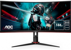 34.0" AOC VA LED CU34G2X/BK Curved Black (1ms, 80M:1, 21:9, 300cd, 3440x1440, 144Hz, 178°/178°, HDMIx2, DisplayPort, Curvature 1800R, USB Hub: USB3.0 x 4, Height Adjustment, Audio Line-out, VESA) thumbnav 1