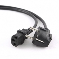 Power cord PC-186-VDE-5M, 5m, Schuko input and right angled C13 output, with VDE approval, Black