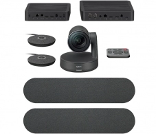 Logitech Video Conferencing System Rally PLUS Ultra-HD, 4K (2160p 30fps), Total Room Coverage 260°h x 190°v, 15X zoom (5X optical and 3X digital), 2x Rally Speaker, 2x Rally Mic Pod 4.5m pickup range (Up to 7 optional Expansion Mic), for large rooms