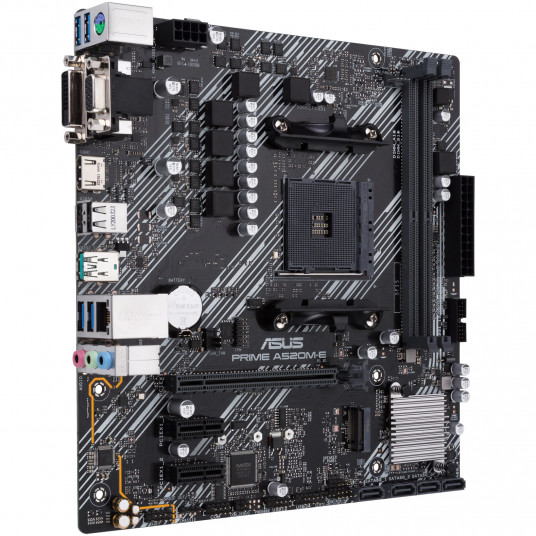 ASUS PRIME A520M-E, Socket AM4, AMD A520, Dual 2xDDR4-4600, APU AMD graphics, VGA, DVI, HDMI, 1xPCIe X16, 4xSATA3, RAID, 1x M.2 slot, 2xPCIe X1, ALC887 7.1ch HDA, GbE LAN, 1xUSB 3.2Gen2, 6xUSB3.1, 5X Pro.III, mATX photo 1