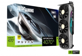 ZOTAC GeForce RTX 4070 Ti Trinity OC 12GB GDDR6X, 192bit, 2625/21000Mhz, Ada Lovelace/DLSS3, PCIeX16 4.0, 1xHDMI, 3xDP, All-New Aerodynamic Design, Triple Fan/IceStorm 2.0, Active Fan Control/FREEZE Fan Stop/Dual Bios, SPECTRA 2.0 RGB Lightning, Metal Bac thumbnav 1