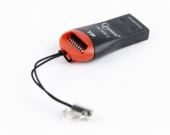 Card Reader Gembird FD2-MSD-3, MicroSDHC, Key ring cord, Black/Orange, USB2.0 thumbnav 2