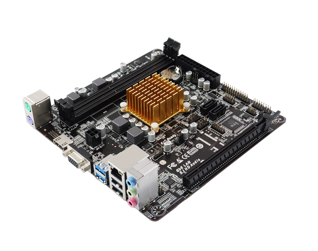 BIOSTAR A68N-2100K, MB + CPU onboard: Dual-core AMD E1-6010 1.35GHz, 2xDDR3-1600, AMD Radeon R2 Graphics, support HDCP, VGA, HDMI, 1x PCI-Ex16, 2xSATA3, COM+LPT headers, ALC887 7.1-Ch HDA, 1xGbE LAN, 2xUSB3.2 Gen1, 2xUSB 2.0, mini-ITX photo 2