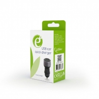 USB Car Charger - Gembird TA-U2QC3-CAR-01,2-port USB car fast charger, QC3.0, 36 W, black thumbnav 3