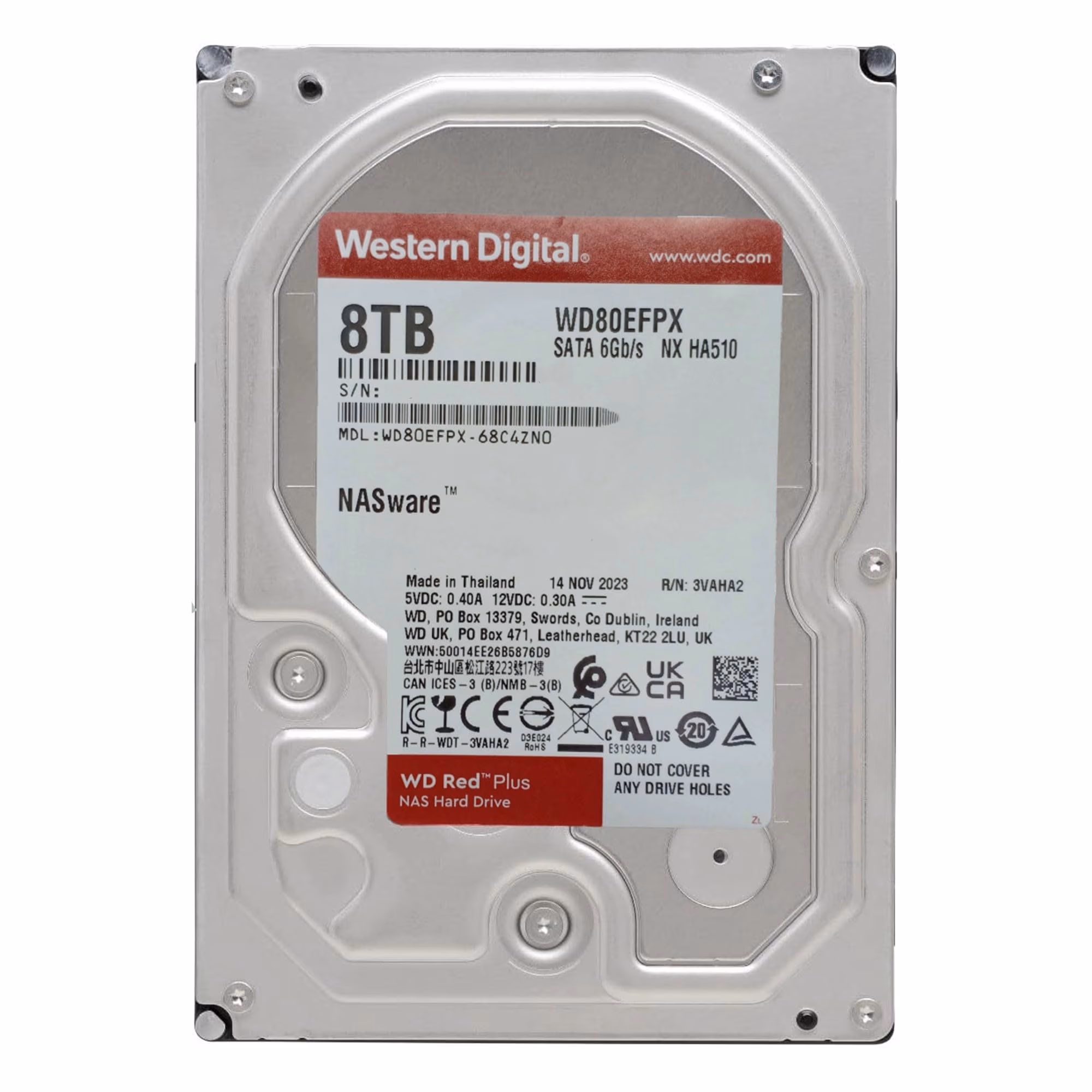 3.5'' HDD Western Digital WD80EFPX Caviar Red Plus NAS / 8.0TB 