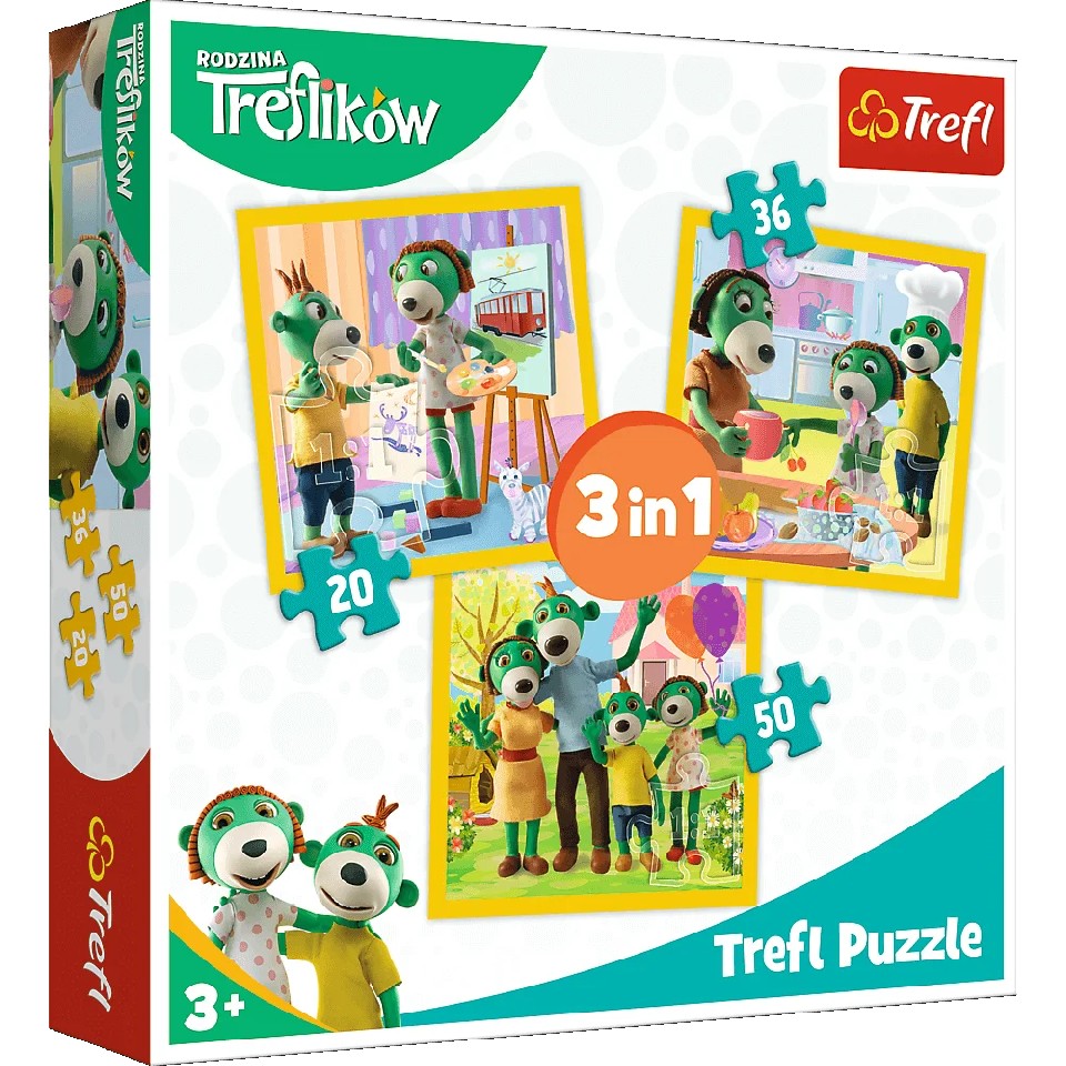 Trefl Puzzles 34850 3в1 Вместе весело photo 1