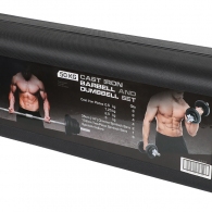 Set gantere si bara 50 kg YORK Black Cast Iron Barbell/Dumbbell Spinlock Set in PVC case thumbnav 2