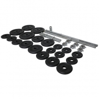 Set gantere si bara 50 kg YORK Black Cast Iron Barbell/Dumbbell Spinlock Set in PVC case thumbnav 3