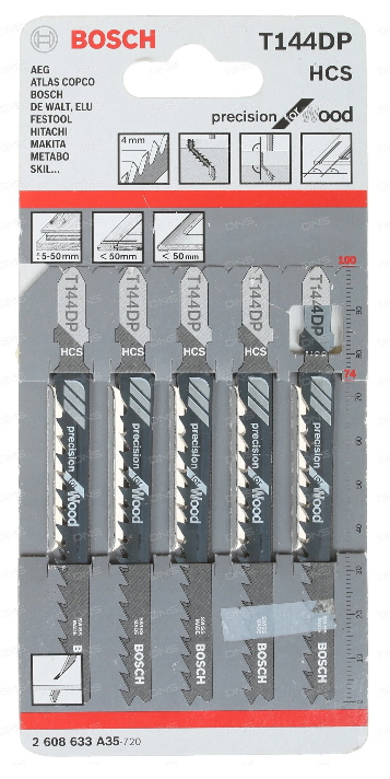 Set de panze de ferastrau pentru puzzle Bosch T 144 DP / Precision for Wood, 2608633A35 photo 1