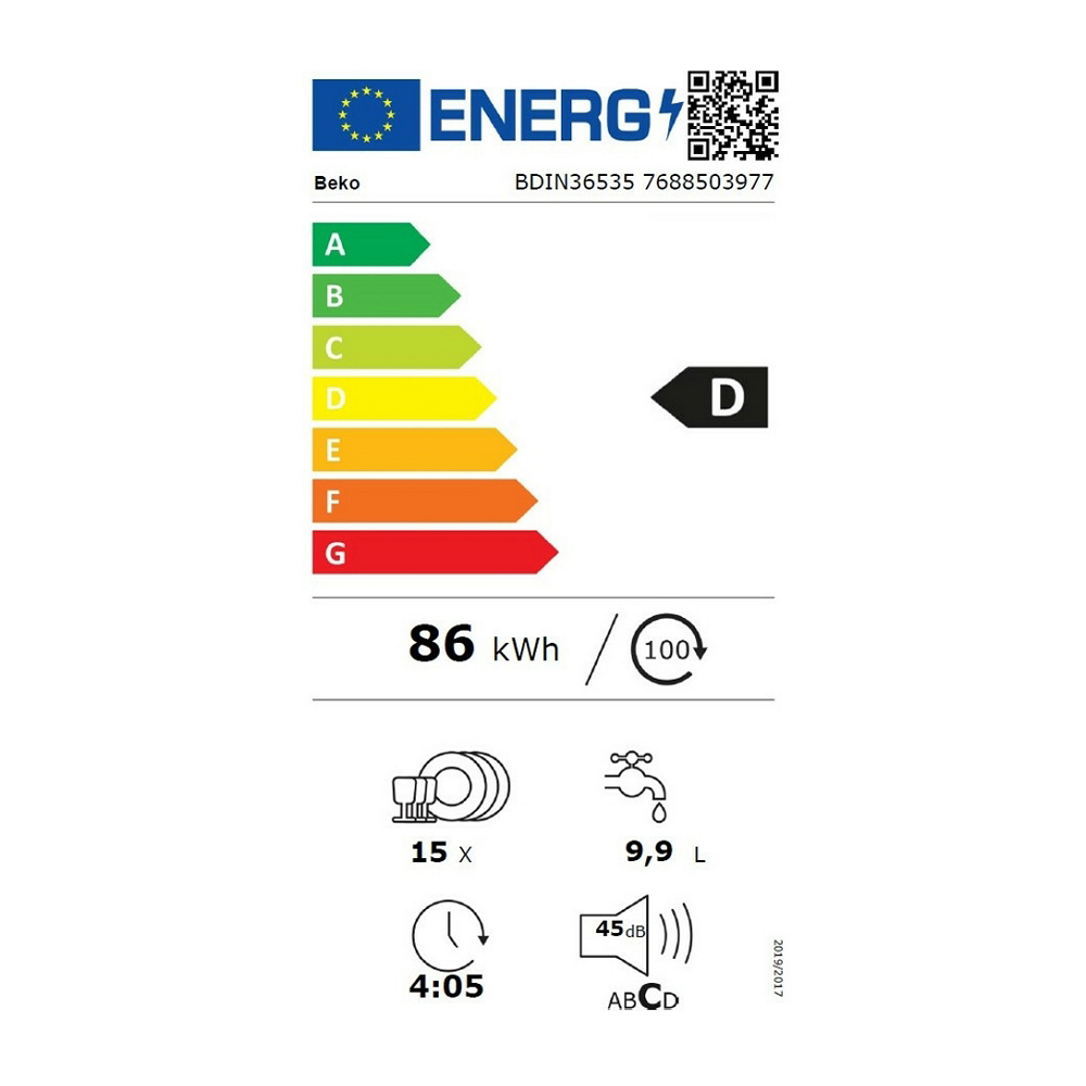 Посудомоечная машина  Beko BDIN 36535 Белый /15 Комплектов /Полногабаритная photo 7