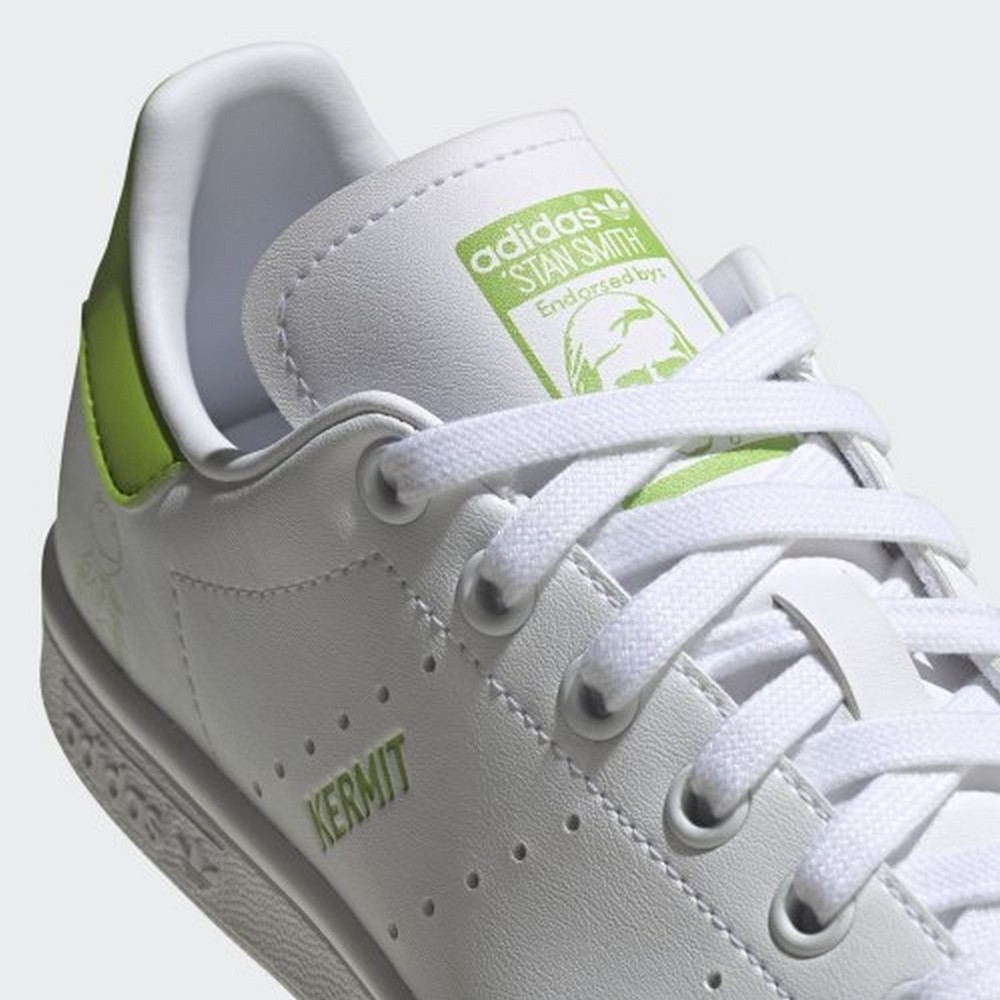 Incaltaminte Sport Adidas STAN SMITH J pt Barbati / 35.5 / Alb-verde photo 2