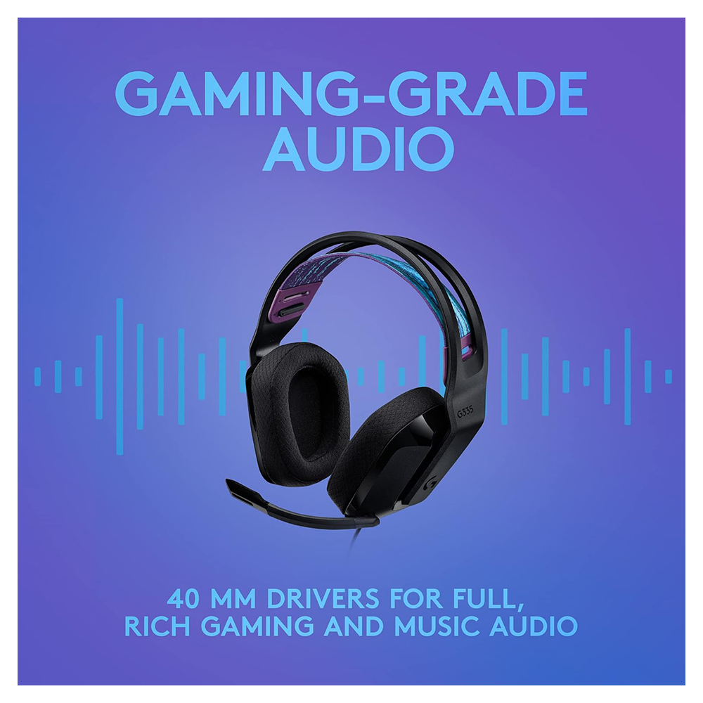 Наушники Logitech G 335 Black Проводные / Игровой / Black photo 7